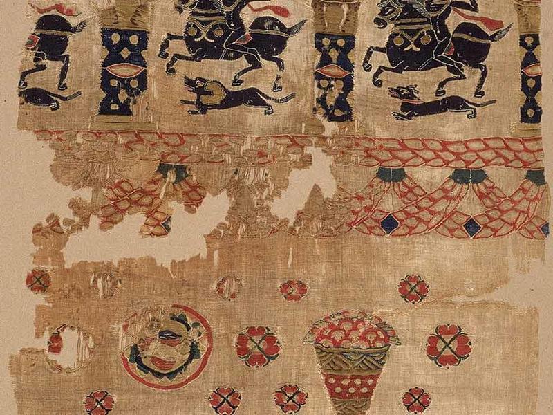 Fragment from a Coptic Hanging, 5th century, attributed to Egypt.inen, wool; plain weave, tapestry-weave; 40 15/16 in by 24 13/16 in